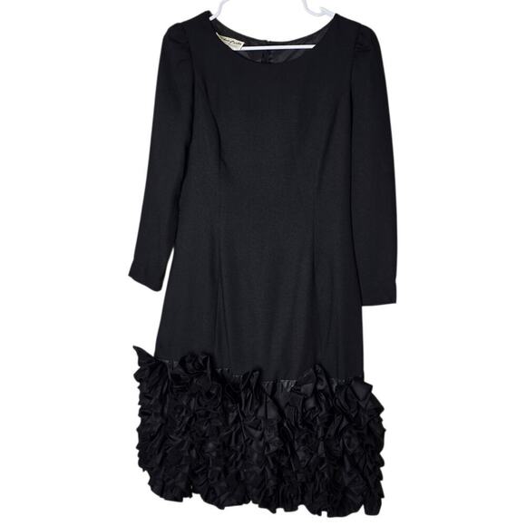 Victor Costa Dresses & Skirts - Vintage Victor Costa Neiman Marcus Black Ruffle Hem Cocktail Dress 8